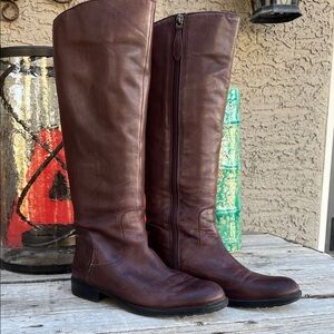 Franco Sarto Brown Knee-High Leather Boots